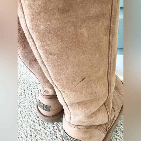Ugg Australia Alber boots tall full zip brown suede sheepskin winter fall boot 9 - Picture 5 of 15